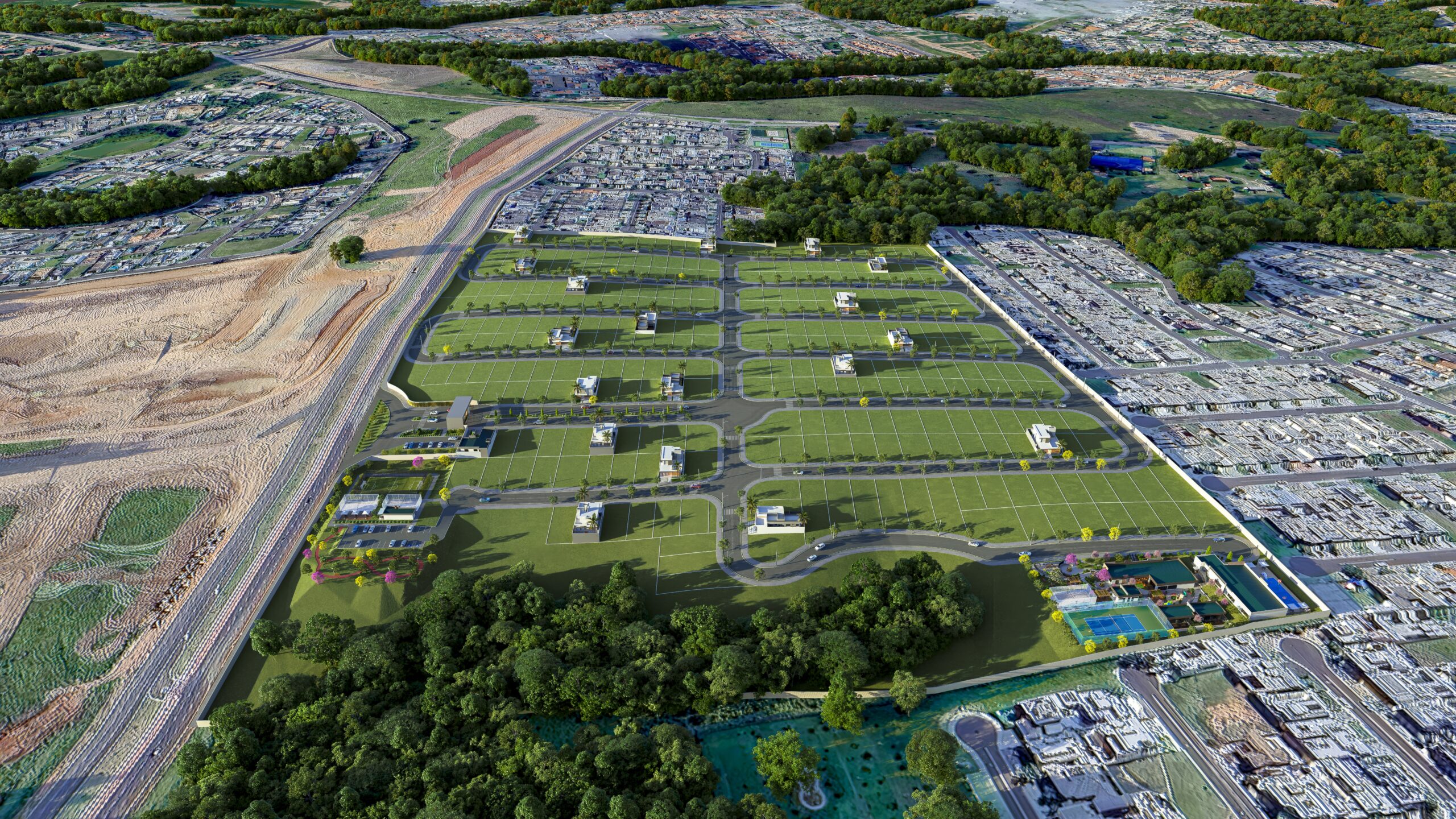 Vista aérea do Alpnach Residence em Indaiatuba