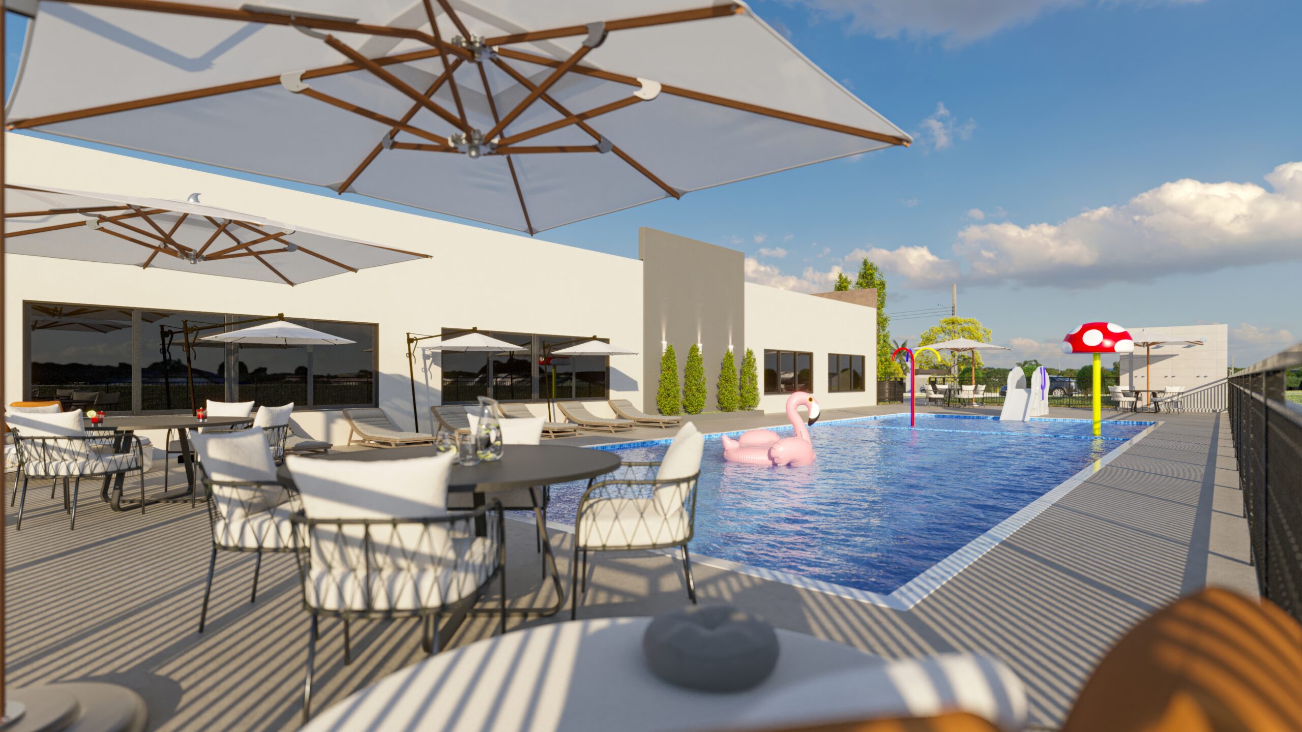 Piscina externa do Alpnach Residence