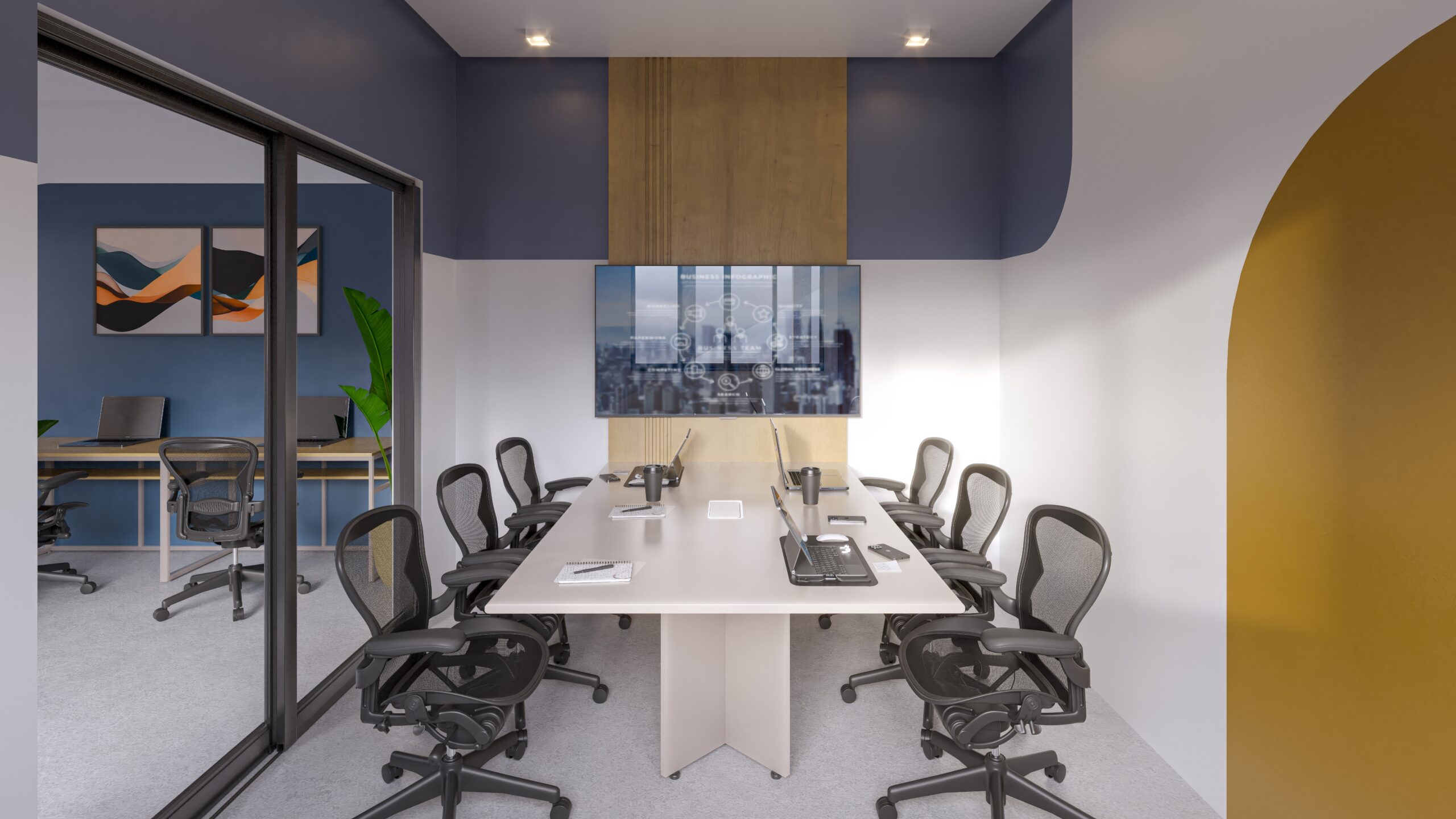 Coworking e sala de reunião do Alpnach Residence