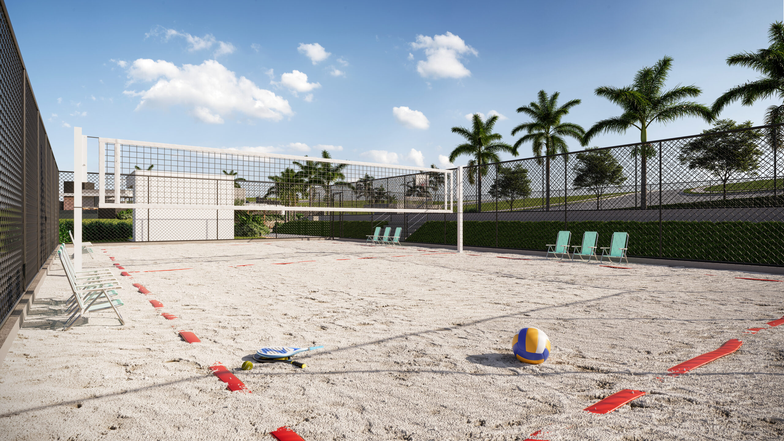 Quadra de beach tennis do Parque Zarah