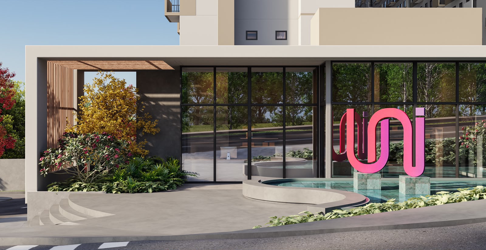 Perspectiva interna do UNI Residencial